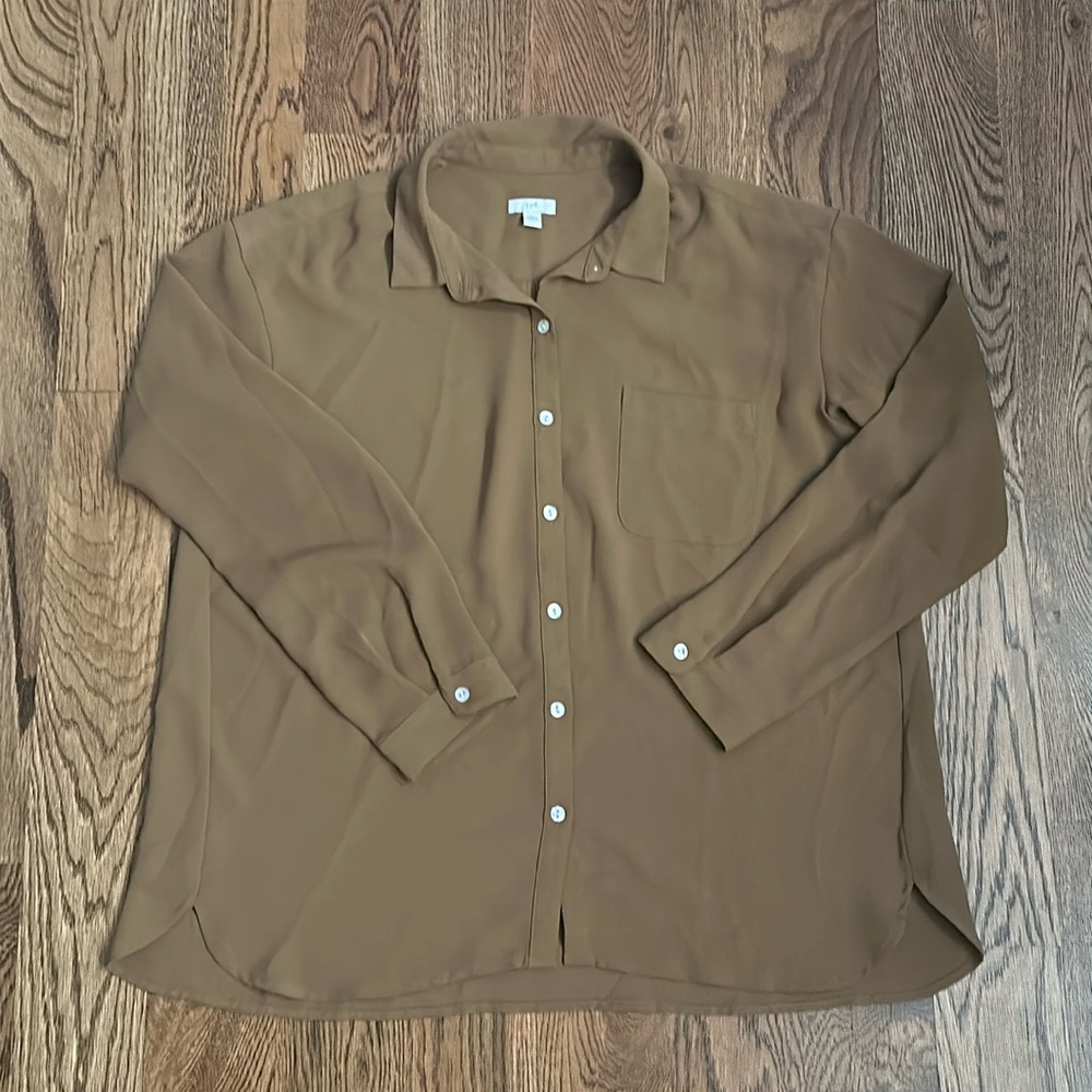 J. Jill Long Sleeve Buttondown in Acorn